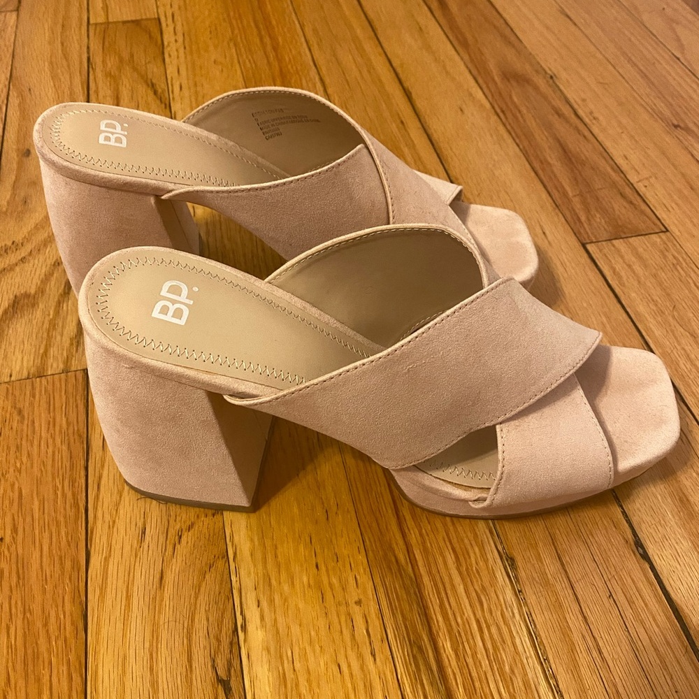 Pink heeled sandals